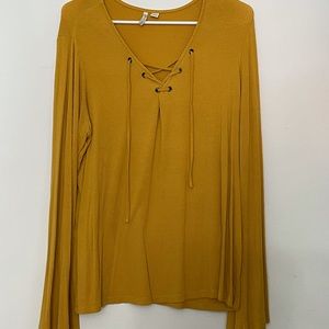 Mustard yellow long sleeve blouse